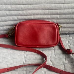 Madewell Mini The Leather Carabiner Crossbody Bag Red